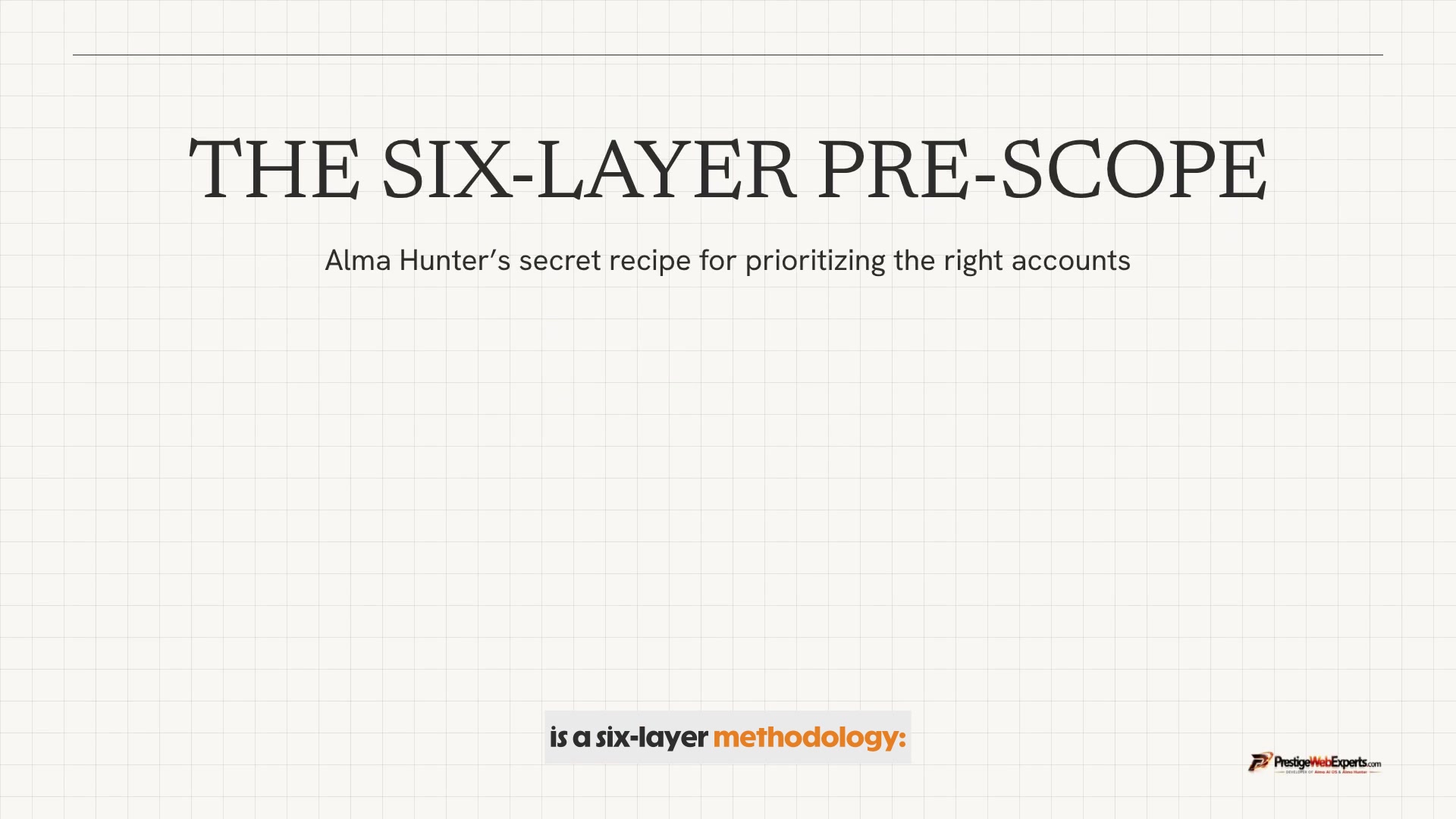 Opening frame of the supplied Alma Hunter company explainer